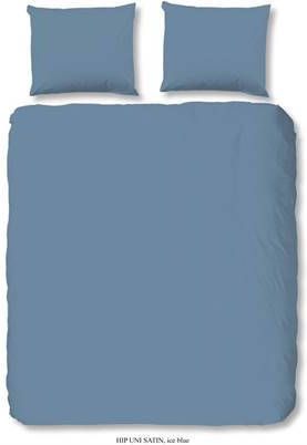 HIP Collection Uni Satin Dekbedovertrek 2 persoons(200x200/220 Cm + 2 Slopen) Katoen Satijn Ice Blue