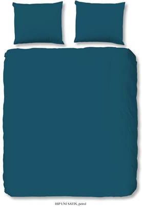 HIP Collection Uni Satin Dekbedovertrek 2 persoons(200x200/220 Cm + 2 Slopen) Katoen Satijn Petrol