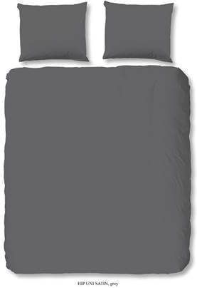 HIP Collection Uni Satin Dekbedovertrek Lits jumeaux(240x200/220 Cm + 2 Slopen) Katoen Satijn Grey
