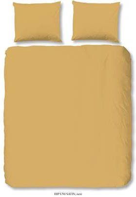 HIP Collection Uni Satin Dekbedovertrek Lits jumeaux(240x200/220 Cm + 2 Slopen) Katoen Satijn Ochre