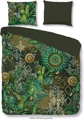HIP Botalia Dekbedovertrek 100% Katoen satijn 2 persoons(200x200/220 Cm + 2 Slopen) 2 Stuks(60x70 Cm) Groen