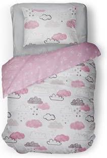Linnick Kinder Dekbedovertrek 100% Katoen Cloudie Pink 140x200cm