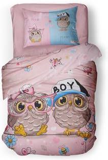 Linnick Kinder Dekbedovertrek 100% Katoen Puhu Roze 140x200cm