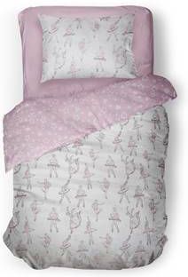 Linnick Kinder Dekbedovertrek 100% Katoen Rina Roze 140x200cm