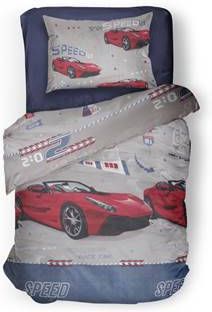 Linnick Kinder Dekbedovertrek 100% Katoen Speedie Red 140x200cm