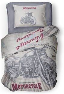 Linnick Kinder Dekbedovertrek 100% Katoen Speedway Naturel 140x200cm