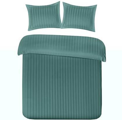 Papillon Uni Satin Dekbedovertrek Lits jumeaux(240x200/220 Cm + 2 Slopen) Katoen Satijn Donker Groen