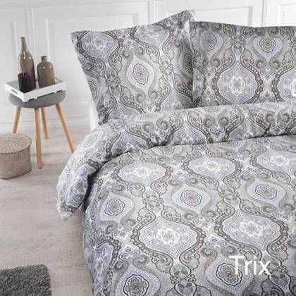 Papillon Trix Dekbedovertrek Lits jumeaux(240x200/220 Cm + 2 Slopen) Katoen Satijn Sand