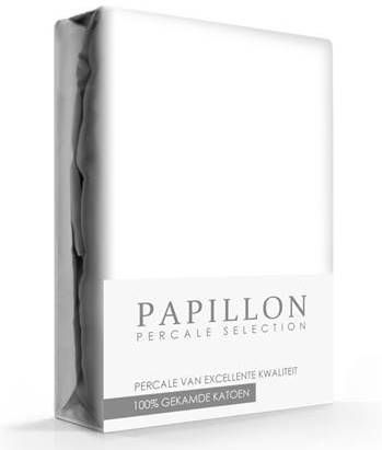 Papillon Hoeslaken Percal Wit 140 x 200 cm