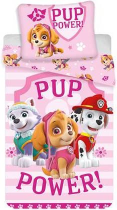 PAW Patrol Pup Power Dekbedovertrek Eenpersoons 140x200 cm Roze
