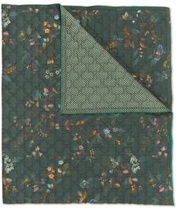 Pip Studio Kawai Flower dark green quilt