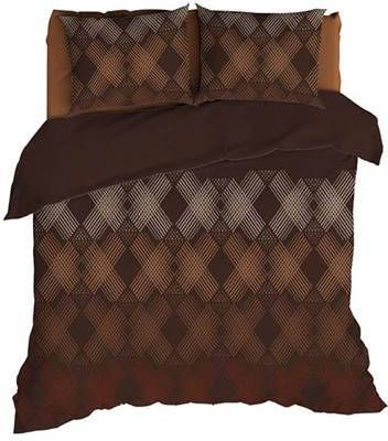 Romanette Avoriaz Flanel Dekbedovertrek Lits jumeaux(240x200/220 Cm + 2 Slopen) Flanel Terra/bruin