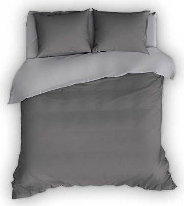 Romanette Flanellen Dekbedovertrek Comtesse Antraciet Zilver 140x200/220