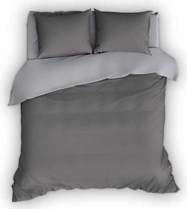 Romanette Flanellen Dekbedovertrek Comtesse Antraciet Zilver 200x200/220