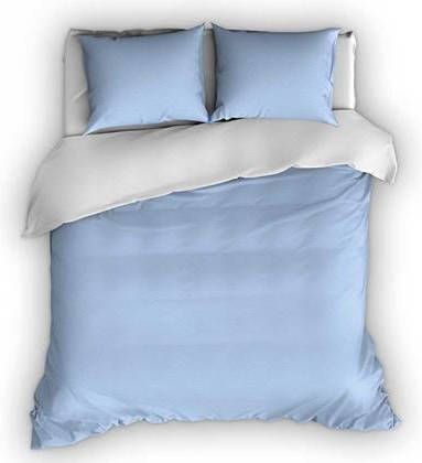 Romanette Flanellen Dekbedovertrek Comtesse Blauw/Wit 240x200/220