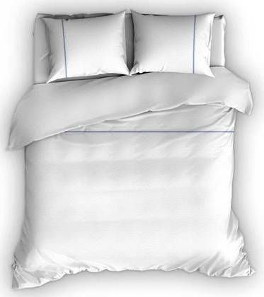 Romanette Flanellen Dekbedovertrek Duchesse Wit/Blauw 140 x 200/220 cm