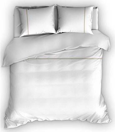 Romanette Flanellen Dekbedovertrek Duchesse Wit/Zand 140 x 200/220 cm