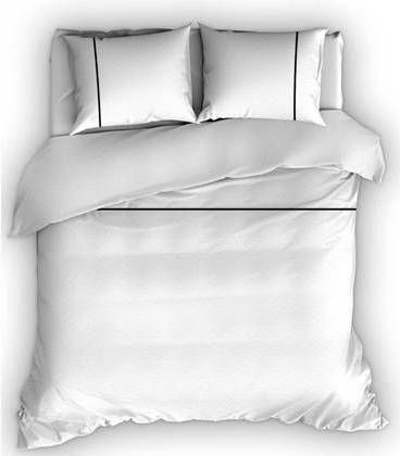 Romanette Flanellen Dekbedovertrek Duchesse Wit/Zwart 240 x 200/220 cm