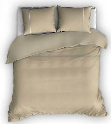 Romanette Flanellen Dekbedovertrek Duchesse Zand/Wit 200 x 200/220 cm