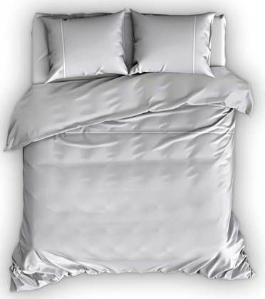 Romanette Flanellen Dekbedovertrek Duchesse Zilver/wit 200 X 200/220 Cm