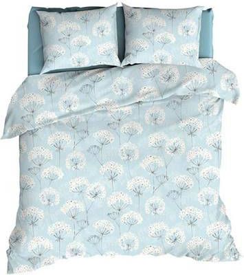 Romanette Sneeuwbloemen Flanel Dekbedovertrek Lits jumeaux(240x200/220 Cm + 2 Slopen) Flanel Iceblue