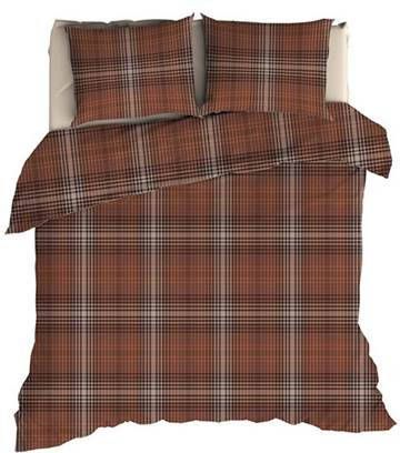 Romanette Stirling Flanel Dekbedovertrek Lits jumeaux(270x200/220 Cm + 2 Slopen) Flanel Roestbruin