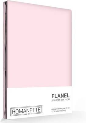 Romanette Flanellen Kussenslopen Roze(2 stuks )