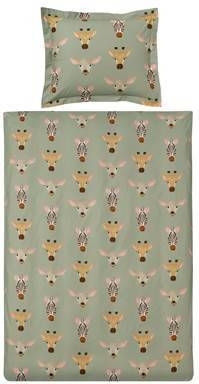 Vandyck Wildlife Kids Kinderdekbedovertrek 120 x 150 cm Light Olive