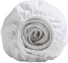 Yumeko hoeslaken gewassen katoen satijn white 90x200x30