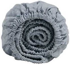 Yumeko hoeslaken gewassen linnen dusk blue 140x200x30