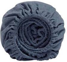 Yumeko hoeslaken velvet flanel denim blue 90x200x30