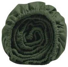 Yumeko hoeslaken velvet flanel moss green 160x200x30