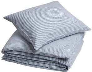Yumeko overtrekset gewassen linnen blue stripe 140x220 + 1/60x70