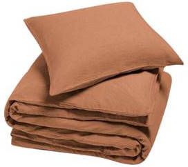 Yumeko overtrekset gewassen linnen terracotta 140x220 + 1/60x70