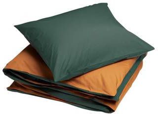 Yumeko overtrekset percal double face forest/ochre 140x220 + 1/60x70