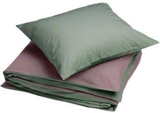 Yumeko overtrekset percal double face jade/mauve 140x220 + 1/60x70