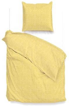 Zo Home Zo! Home Dekbedovertrek Lino Aspen Geel Lits jumeaux Xl 260x200/220 Cm