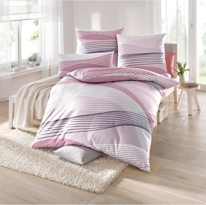 Bedtextiel in mauve van Biberna