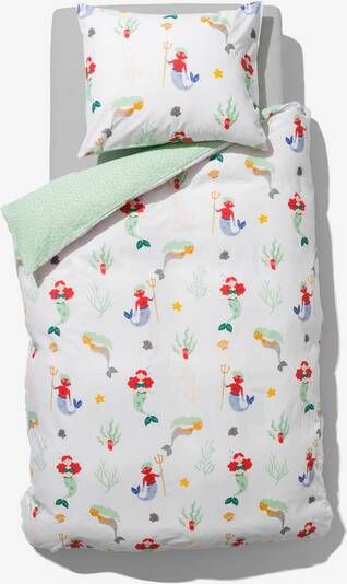HEMA Kinderdekbedovertrek 140x200 Zacht Katoen Zeemeermin(wit )