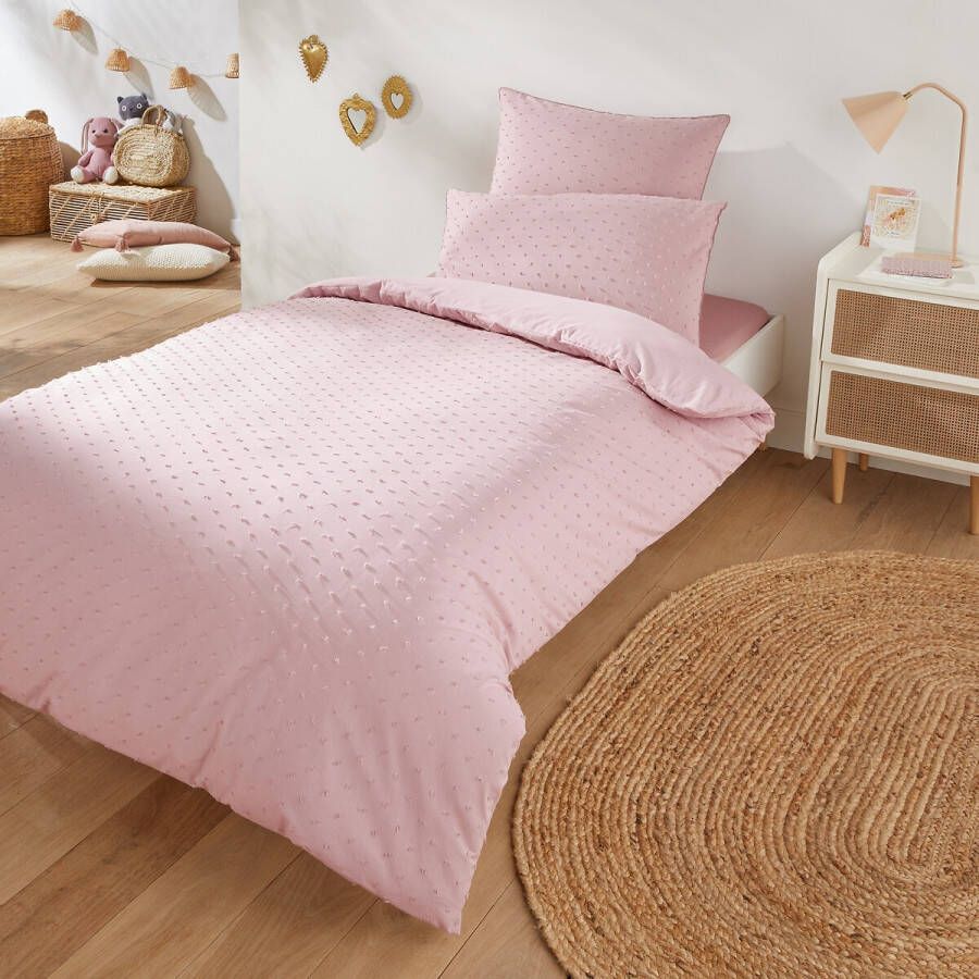 LA REDOUTE INTERIEURS Dekbedovertrek voor kinderen, in gestippeld katoen, Hilda