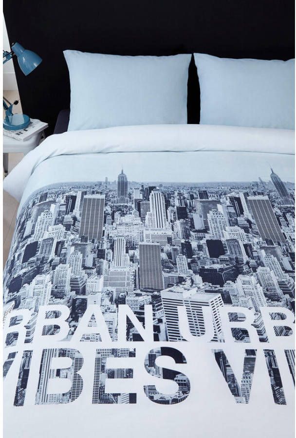 Ambiante dekbedovertrek Urban Vibes blauw 240x200/220 cm Leen Bakker