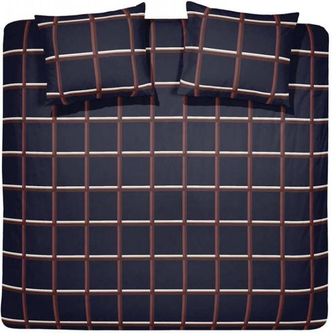 Damai Trellis Dekbedovertrek Lits jumeaux(240x200/220 Cm + 2 Slopen) Katoen Midnight Blue