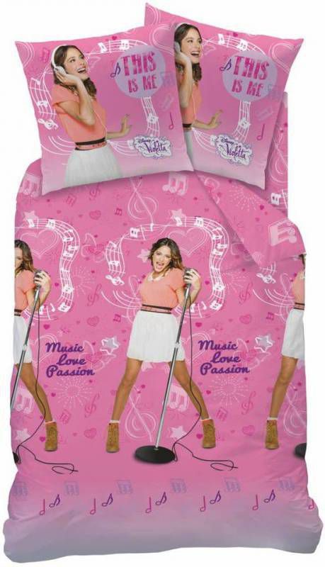 Keter Comfort dekbedovertrek Violetta sings roze 140x200 cm Leen Bakker