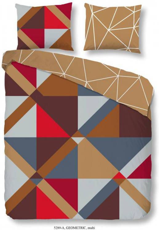 Good Morning dekbedovertrek Geomatric bruin 240x200/220 cm Leen Bakker