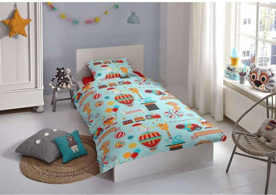 Good Morning kinderdekbedovertrek Circus blauw 140x200/220 cm Leen Bakker
