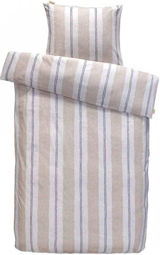Walra dekbedovertrek Remade nautic stripes beige 140x200/220 cm Leen Bakker