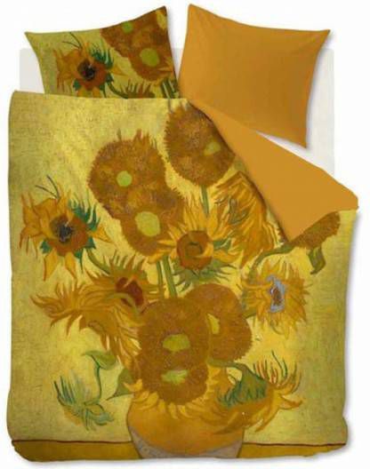 Beddinghouse Tournesol dekbedovertrekset van katoensatijn inclusief kussenslopen