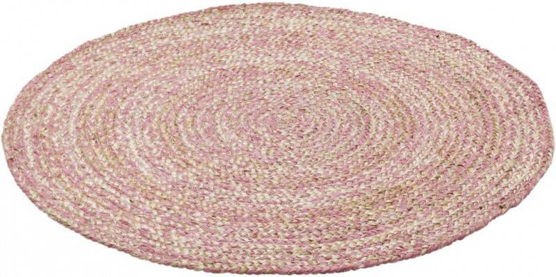 Kidsdepot Jute Vloerkleed Ø 110 cm Donkerroze