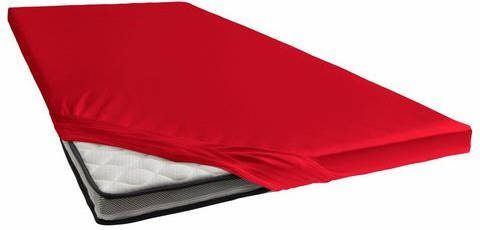 Cinderella Jersey Topper Hoeslaken 100% Gebreide Jersey Katoen 1 persoons(80/90x200/210 Cm) Red