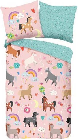 good morning Kinderovertrekset Horses 100% katoen(2 delig )